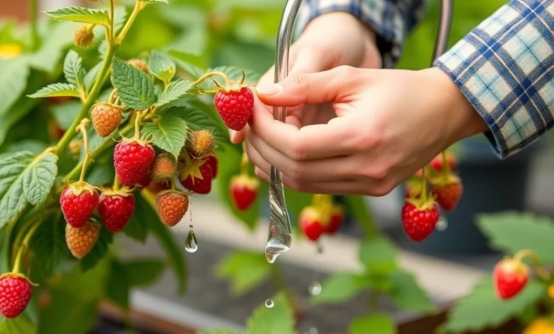 Организация полива малины летом
